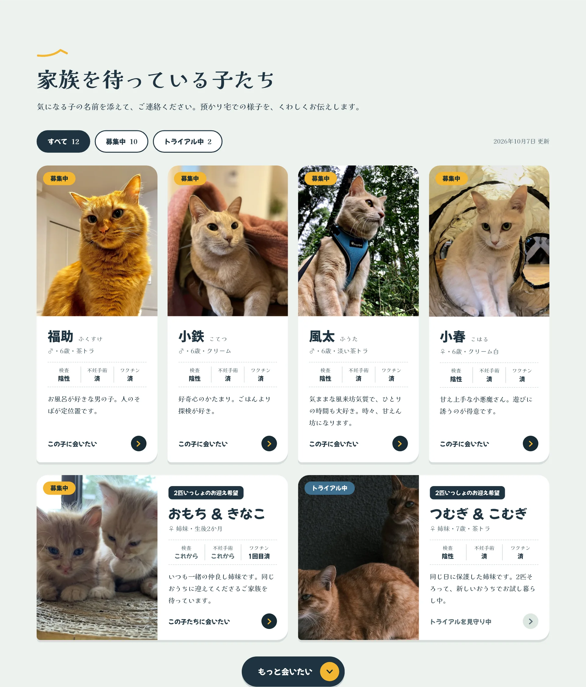 家族を待っている子たちの画面